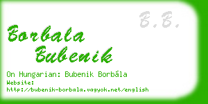 borbala bubenik business card